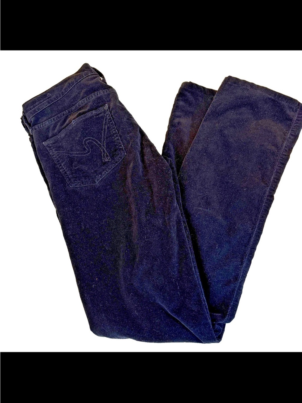 Citizens Of Humanity Ava Black Corduroy Jeans Women's 28 Low Rise Straight Leg